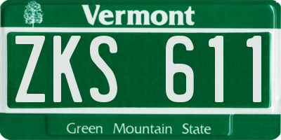 VT license plate ZKS611