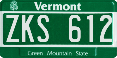 VT license plate ZKS612