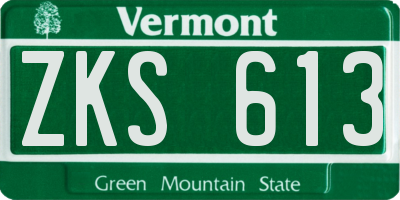 VT license plate ZKS613