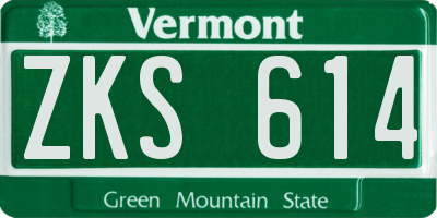 VT license plate ZKS614