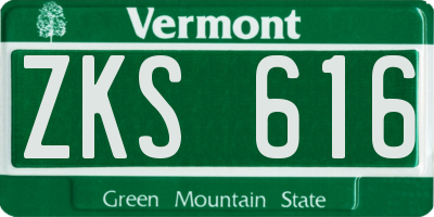 VT license plate ZKS616