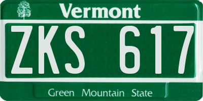 VT license plate ZKS617