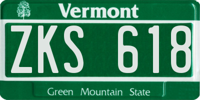 VT license plate ZKS618