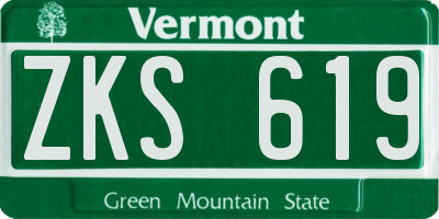 VT license plate ZKS619