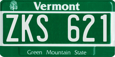 VT license plate ZKS621