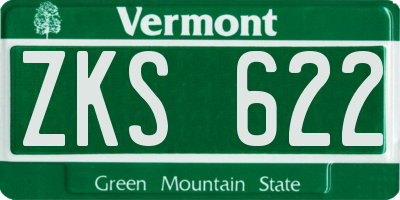 VT license plate ZKS622