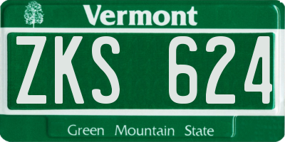 VT license plate ZKS624