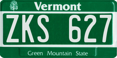 VT license plate ZKS627