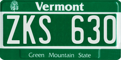 VT license plate ZKS630