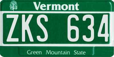 VT license plate ZKS634