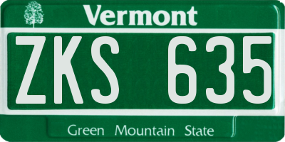 VT license plate ZKS635