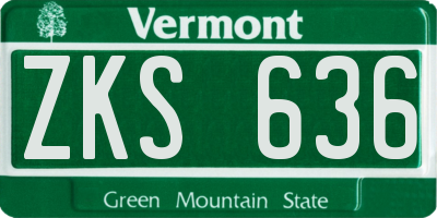 VT license plate ZKS636