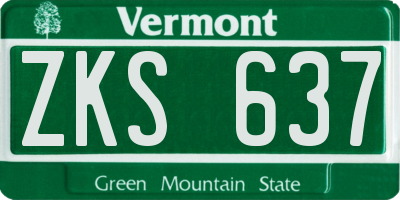 VT license plate ZKS637