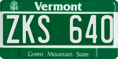 VT license plate ZKS640