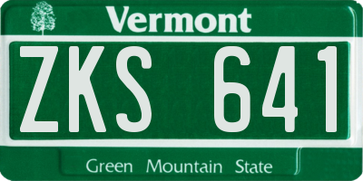 VT license plate ZKS641