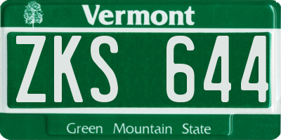 VT license plate ZKS644