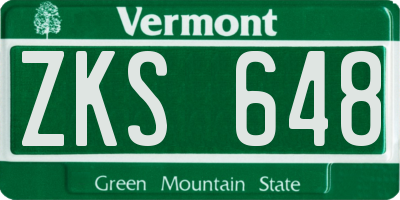 VT license plate ZKS648