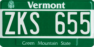 VT license plate ZKS655
