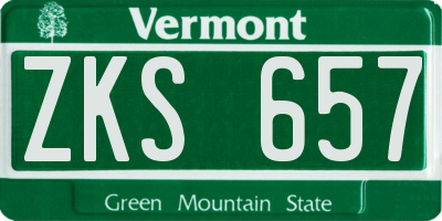 VT license plate ZKS657