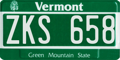 VT license plate ZKS658