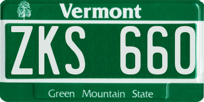 VT license plate ZKS660