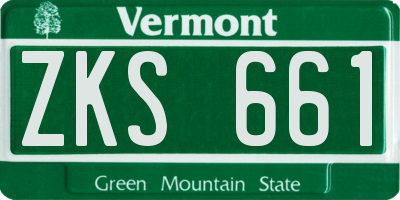 VT license plate ZKS661