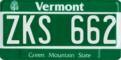 VT license plate ZKS662