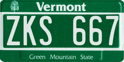 VT license plate ZKS667