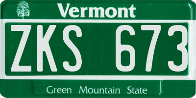 VT license plate ZKS673