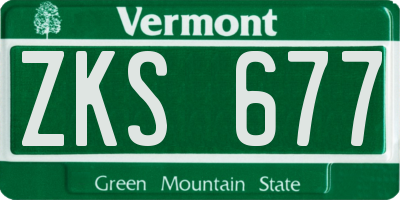 VT license plate ZKS677