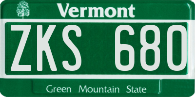 VT license plate ZKS680