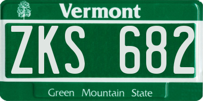 VT license plate ZKS682