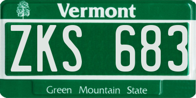 VT license plate ZKS683