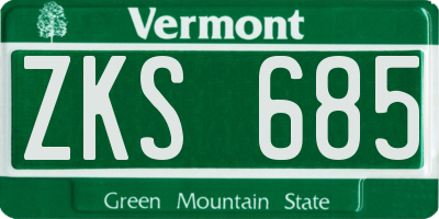 VT license plate ZKS685