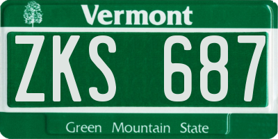 VT license plate ZKS687
