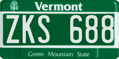 VT license plate ZKS688