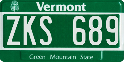 VT license plate ZKS689