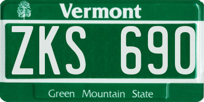 VT license plate ZKS690