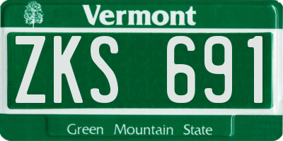 VT license plate ZKS691