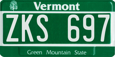VT license plate ZKS697