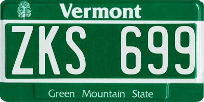 VT license plate ZKS699
