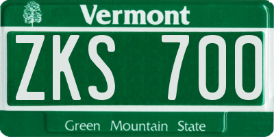 VT license plate ZKS700