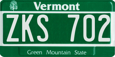VT license plate ZKS702
