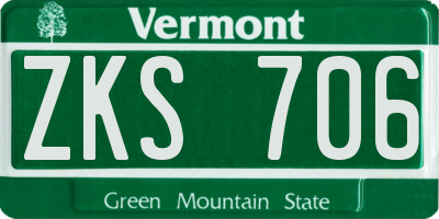 VT license plate ZKS706