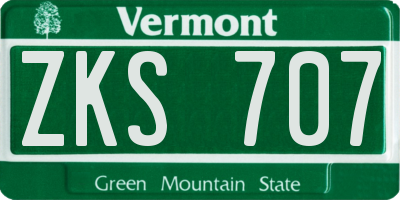 VT license plate ZKS707
