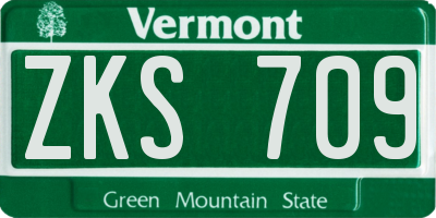 VT license plate ZKS709