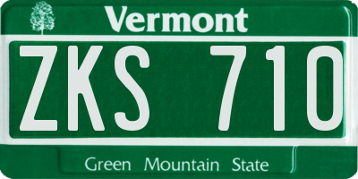 VT license plate ZKS710