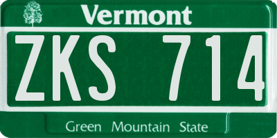 VT license plate ZKS714