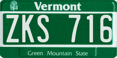 VT license plate ZKS716