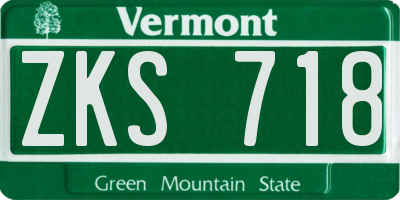 VT license plate ZKS718